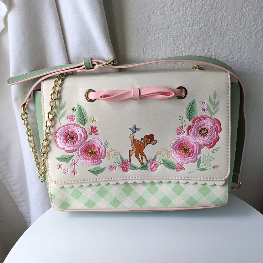 Loungefly Disney Bambi Springtime Gingham Crossbody Bag